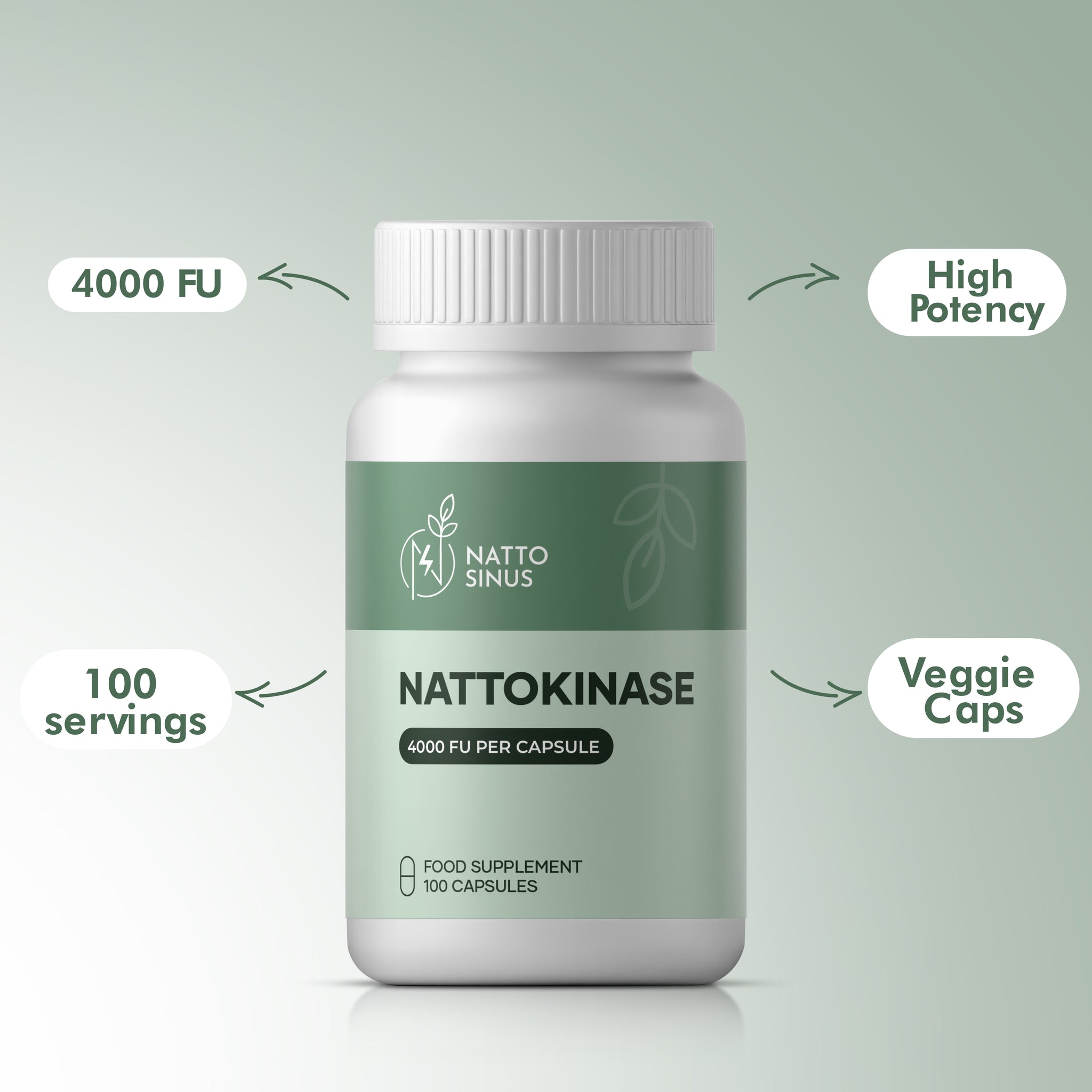 Nattosinus Nattokinase Supplement - 4000 FU Per Capsule